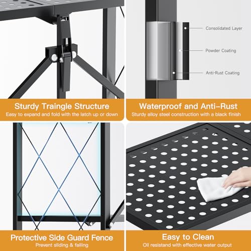 Simple Deluxe 3-Tier Folding Storage Shelves,