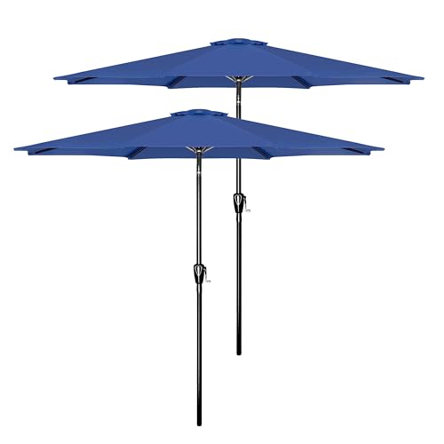 Simple Deluxe Patio Umbrella Outdoor, UV Protection Sunshade with Push Button Tilt/Crank and 8 Sturdy Ribs, for Table Garden Lawn Beach Pool