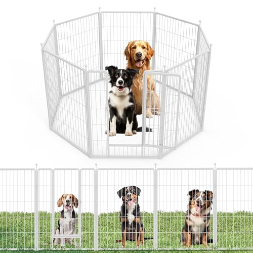 Simple Deluxe Dog Playpen, Heavy Duty Metal Pet Playpen Indoor Outdoor