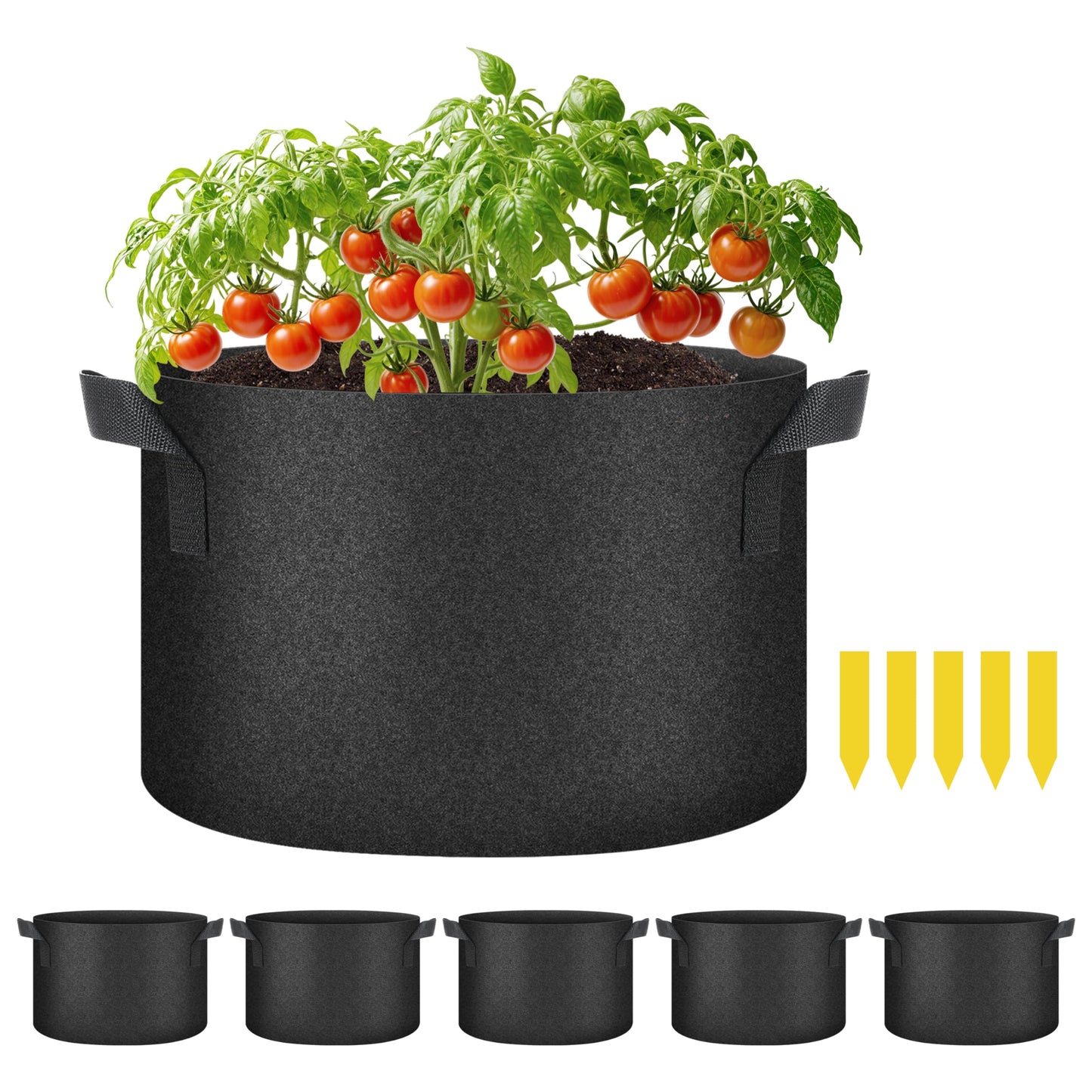 YSSOA Nonwoven Fabric Plant Pots with Handles,