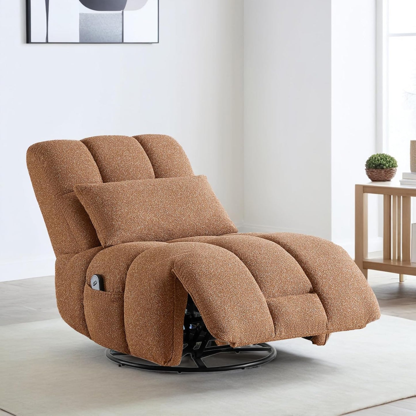 Oversized Power Recliner Chair for Adults, Ultra-Comfy Remote Control Glider Recliner for Living Room Theater Seating Single Sofa, Swivel Rocker Recliner Chair with Side Pocket