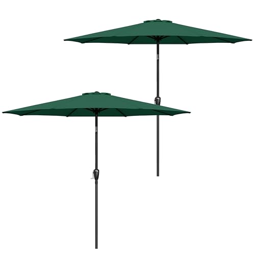 Simple Deluxe 9FT Outdoor Patio Umbrella Table Market Umbrella with Push Button Tilt and Crank, 8 Sturdy Ribs, UV Protection Waterproof for Garden, Lawn, Deck, Backyard, Pool