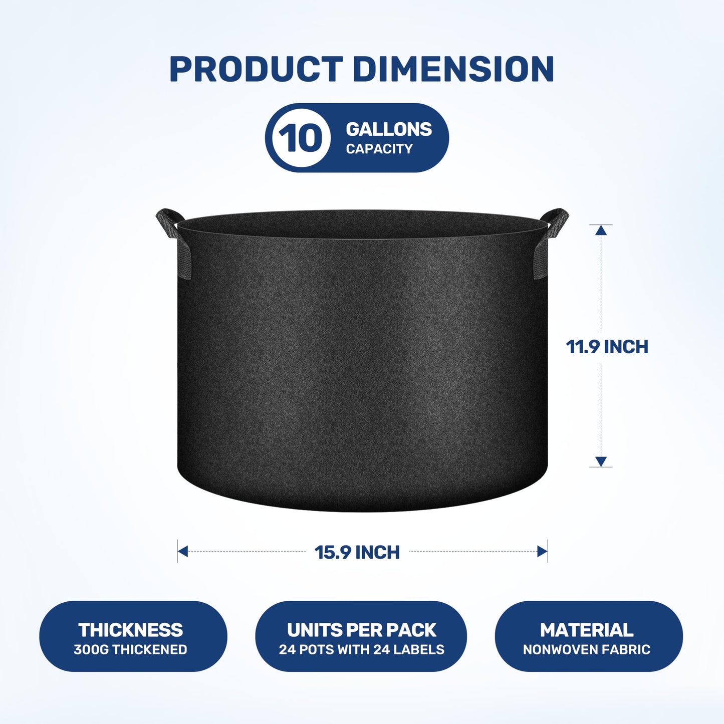 YSSOA 300G Reusable Breathable Gardening Pots