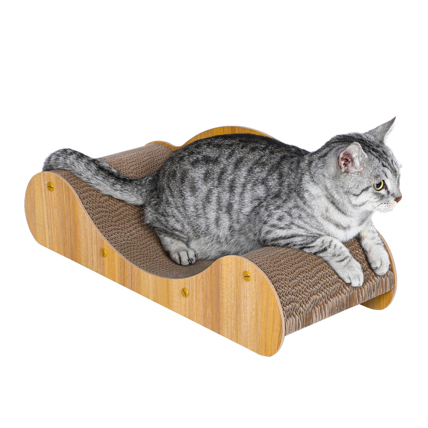2 in 1 Cat Scratcher Cardboard Lounge Bed, Cat Scratching Pad, Durable Board Pads Prevents Furniture Damage,Large