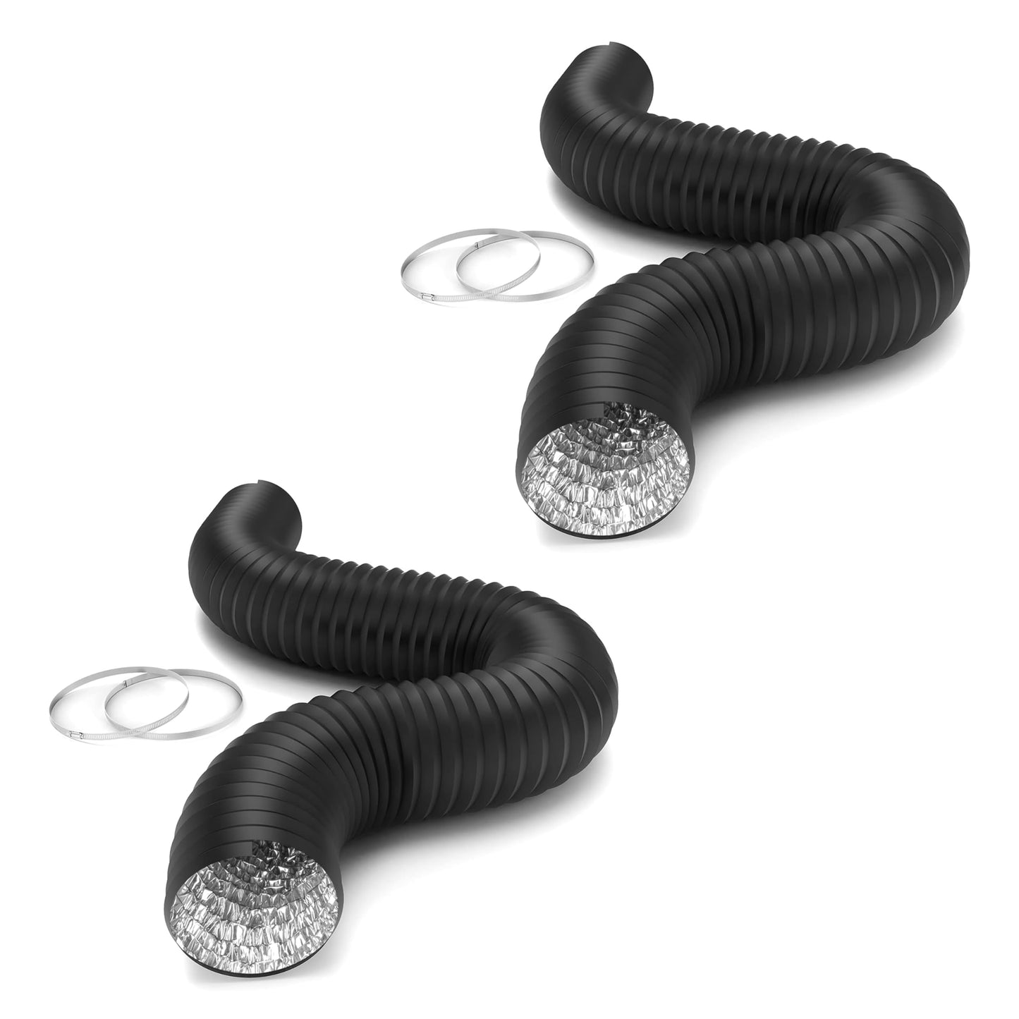 HealSmart Exhaust Inline Duct Fan Vent Booster Blower and Non-Insulated Flex Air Aluminum Foil Ducting for Indoor Grow Tent Hydroponics Ventilation
