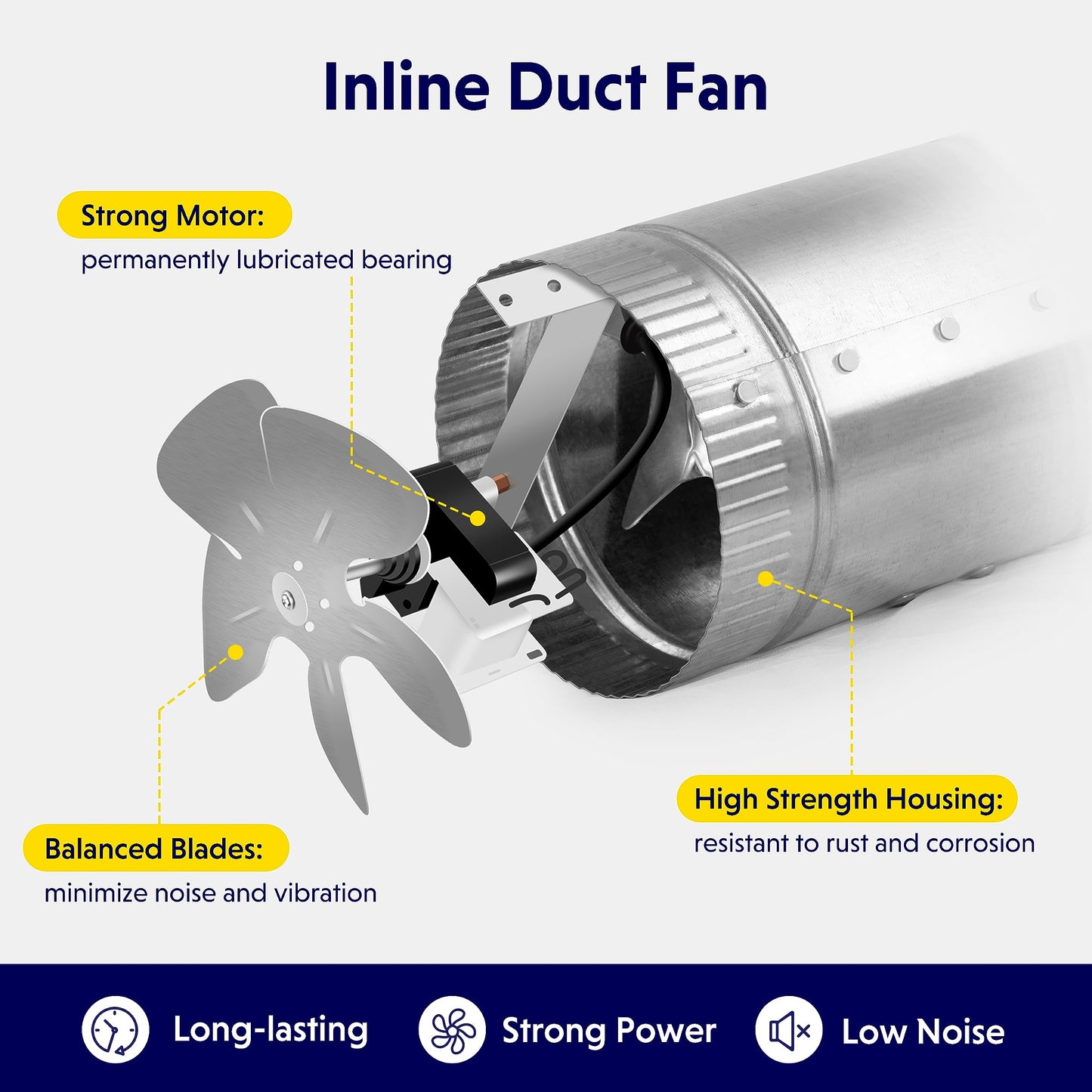 iPower Inline Booster Duct Fan and Speed Adjuster HVAC Controls