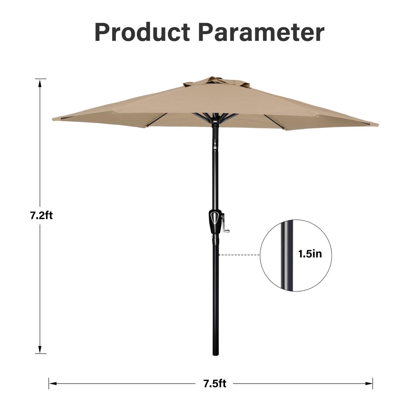 Simple Deluxe Patio Umbrella Outdoor Table Market Yard Umbrella with Push Button