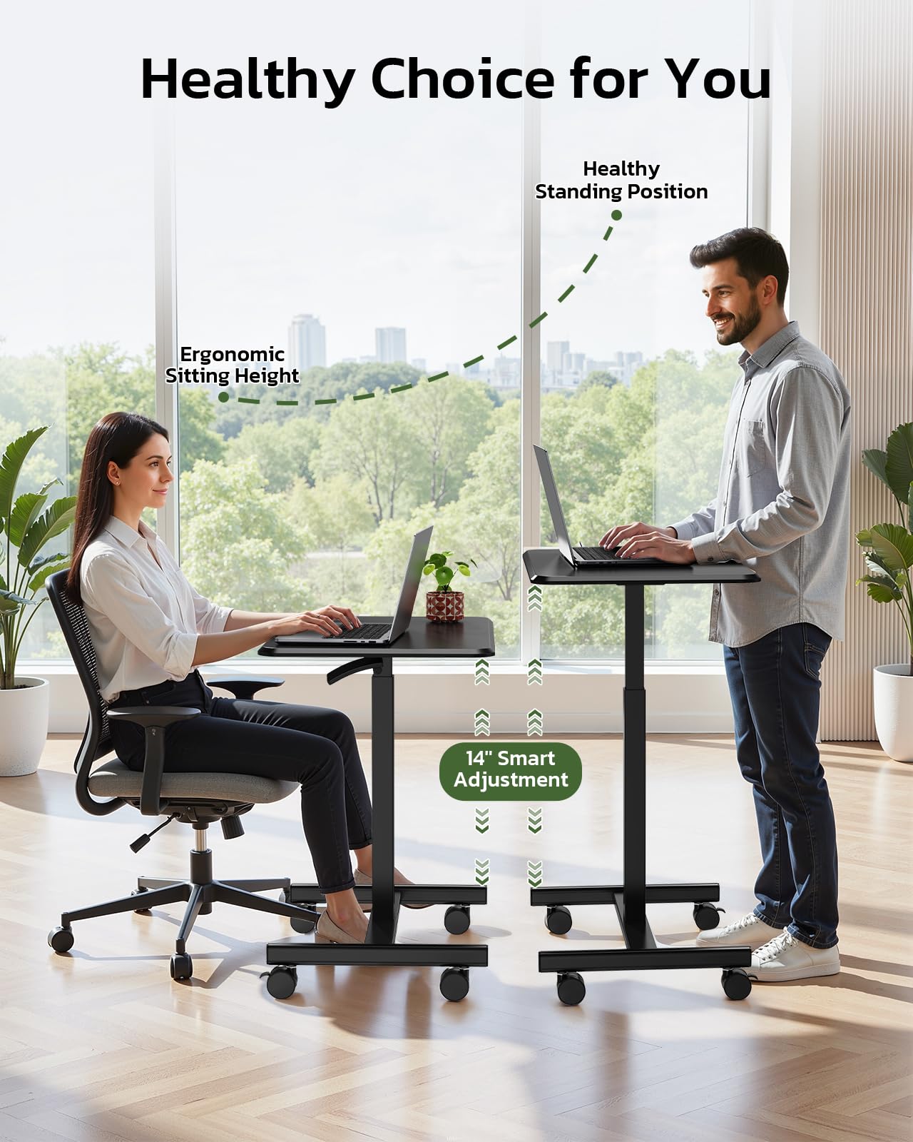 InfiniPower Mobile Small Stading Desk, Computer Workstations Desk