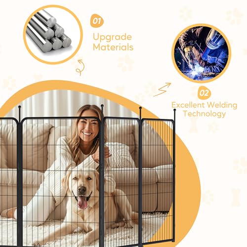 HealSmart Dog Playpen Indoor, Puppy Playpen Indoor for Yard, Camping, Heavy Duty Dog Pen for Puppies/Small Dogs