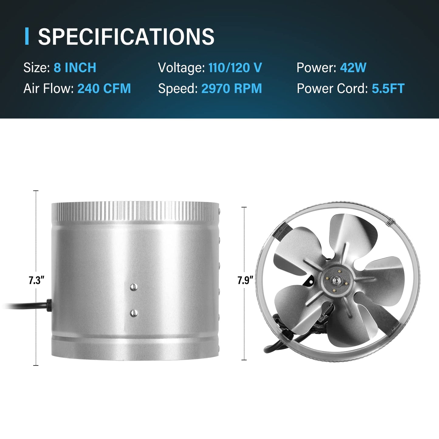 iPower Inline Booster Duct Fan