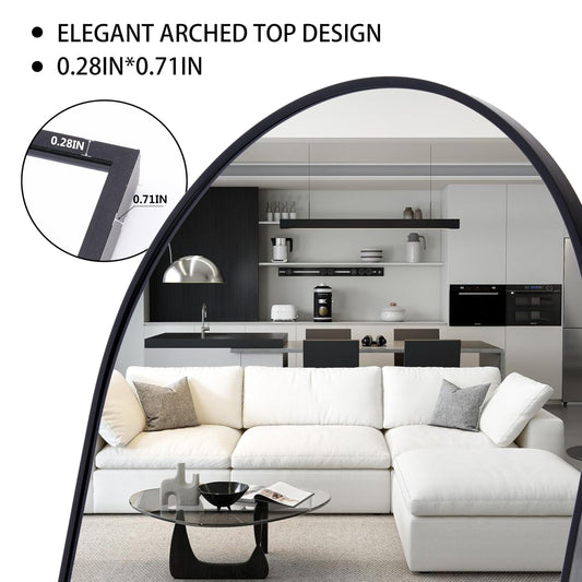 Simple Deluxe Arched Full Length Mirror