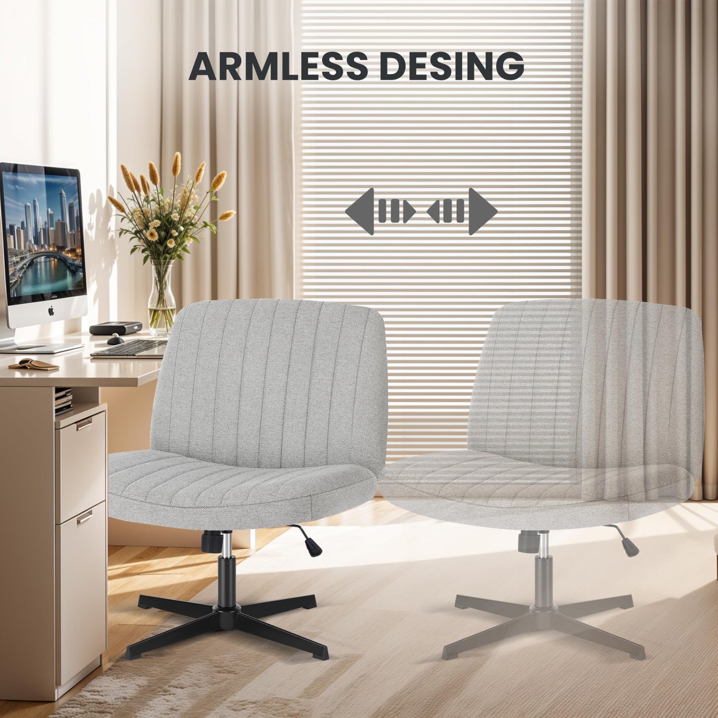 Simple Deluxe Vanity Chair with Back Criss Cross Chair with Back Home Office Desk Vanity Chairs