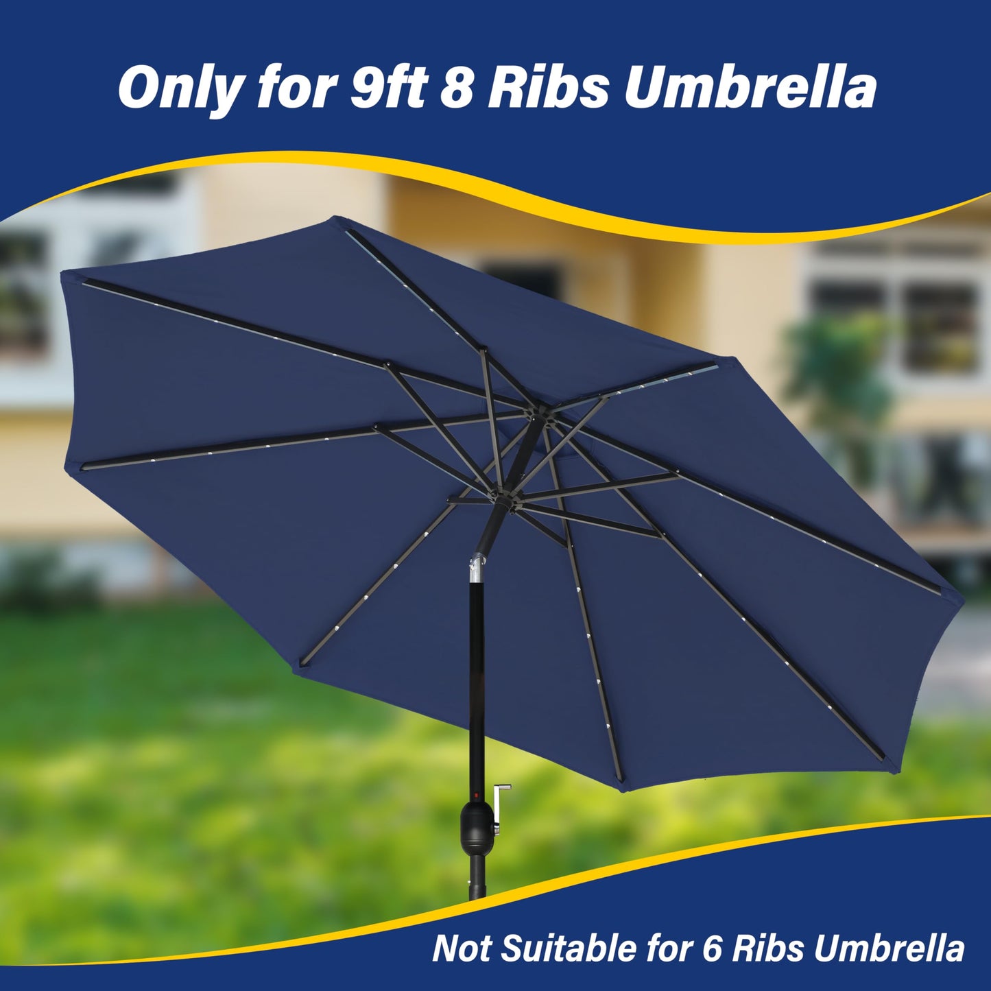 InfiniPower 9ft Patio Umbrella Replacement Canopy, Outdoor Replacement Canopy Only, Table Umbrellas Top Cover with 8 Ribs for Garden, Yard