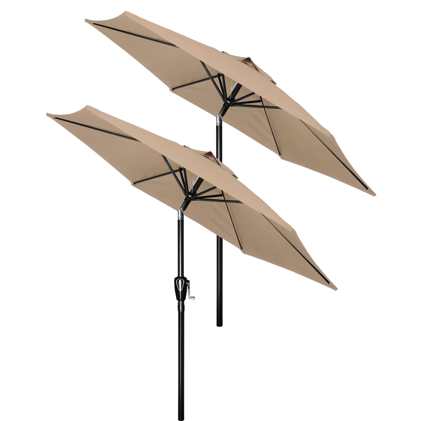 Simple Deluxe 9FT Outdoor Patio Umbrella Table Market Umbrella with Push Button Tilt and Crank, 8 Sturdy Ribs, UV Protection Waterproof for Garden, Lawn, Deck, Backyard, Pool