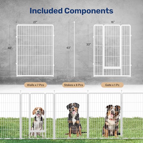 Simple Deluxe Dog Playpen, Heavy Duty Metal Pet Playpen Indoor Outdoor