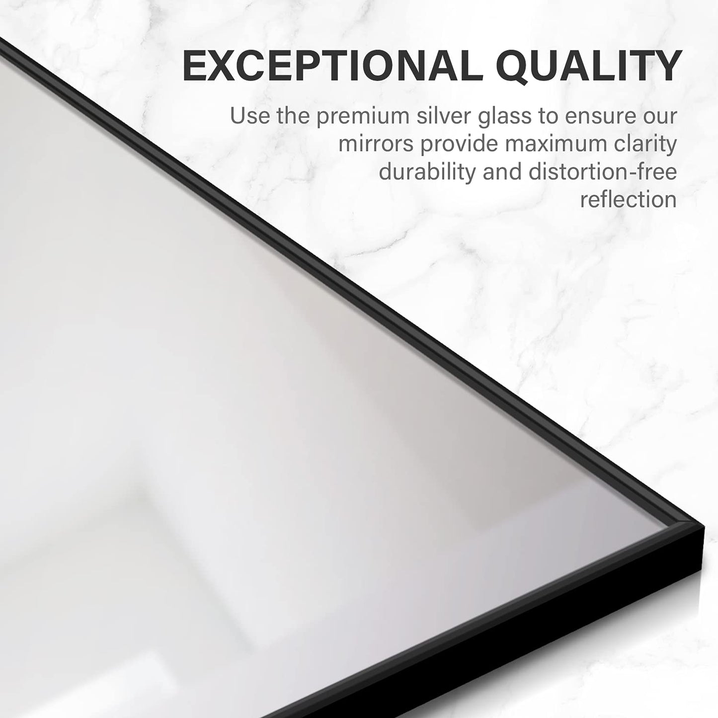 YSSOA Full Length Mirror, Floor Mirror with Stand,Wall-Mounted Dressing Mirror, Bedroom Mirror