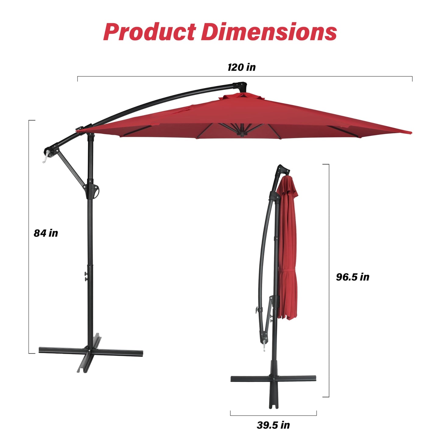 InfiniPower 9ft Patio Umbrella Replacement Canopy, Outdoor Replacement Canopy Only, Table Umbrellas Top Cover with 8 Ribs for Garden, Yard