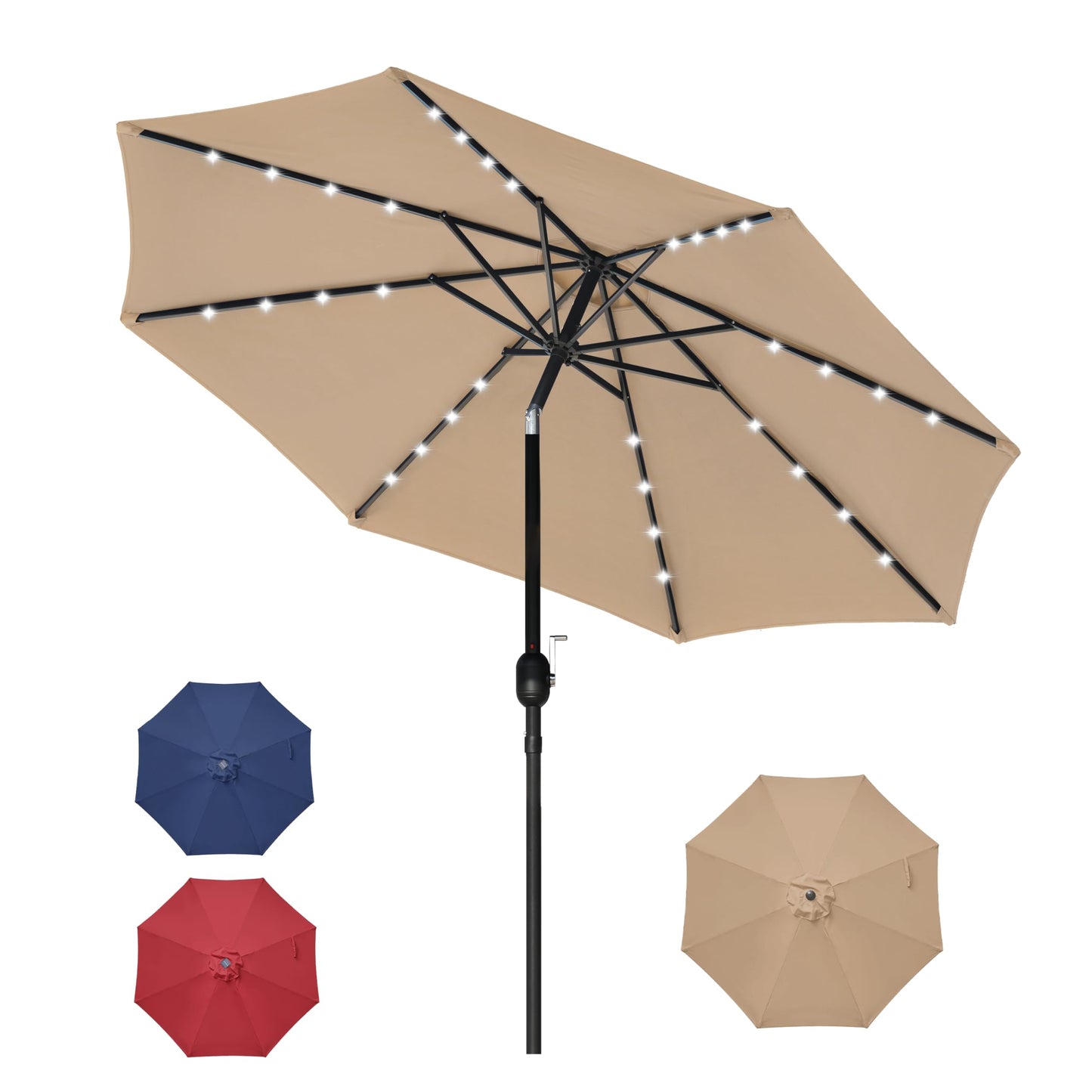 InfiniPower 9ft Patio Umbrella Replacement Canopy, Outdoor Replacement Canopy Only, Table Umbrellas Top Cover with 8 Ribs for Garden, Yard