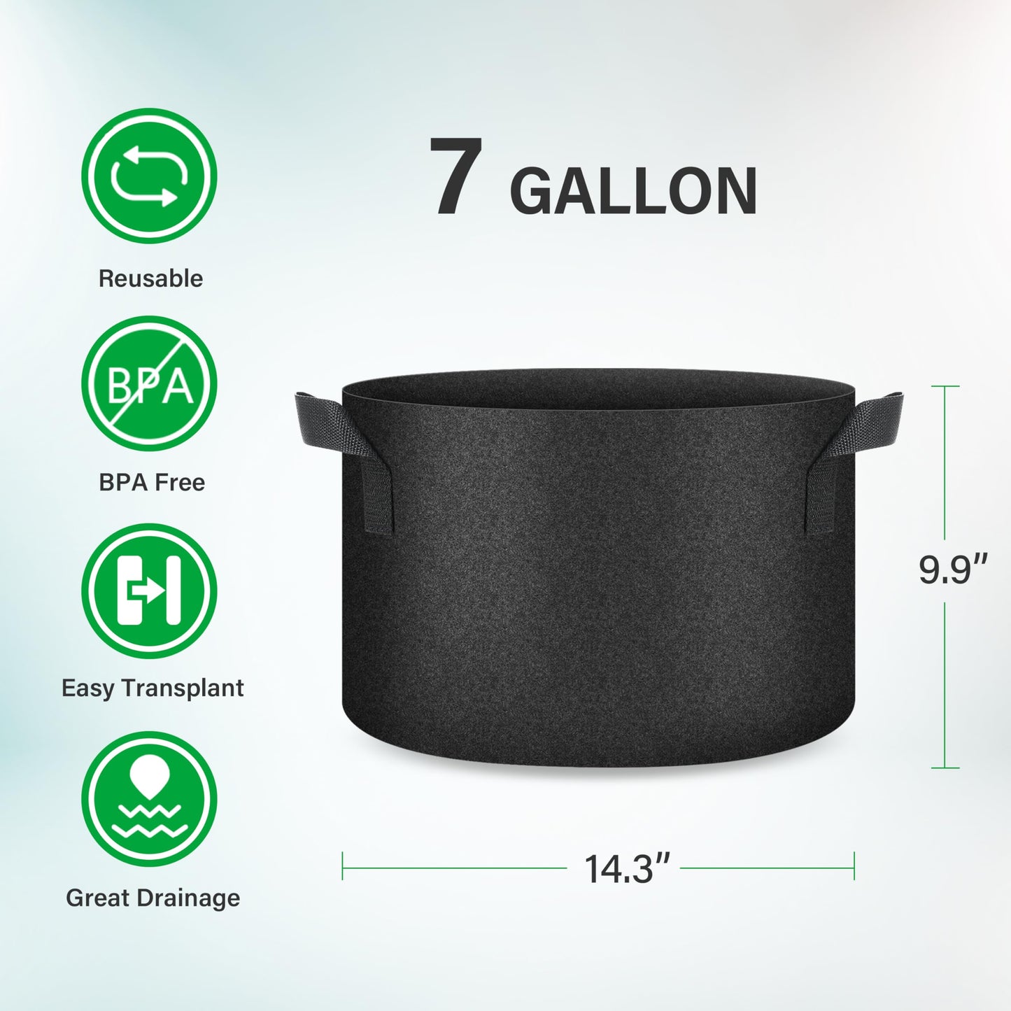 YSSOA Nonwoven Fabric Plant Pots with Handles,