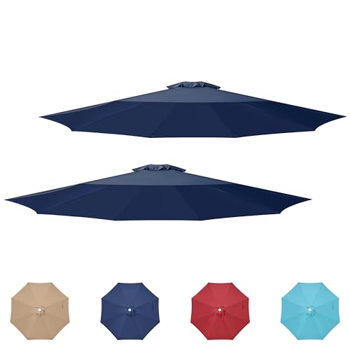 HealSmart 9' Patio Umbrella Replacement Canopy Cover with 8 Ribs, Outdoor Table Market Yard Umbrellas
