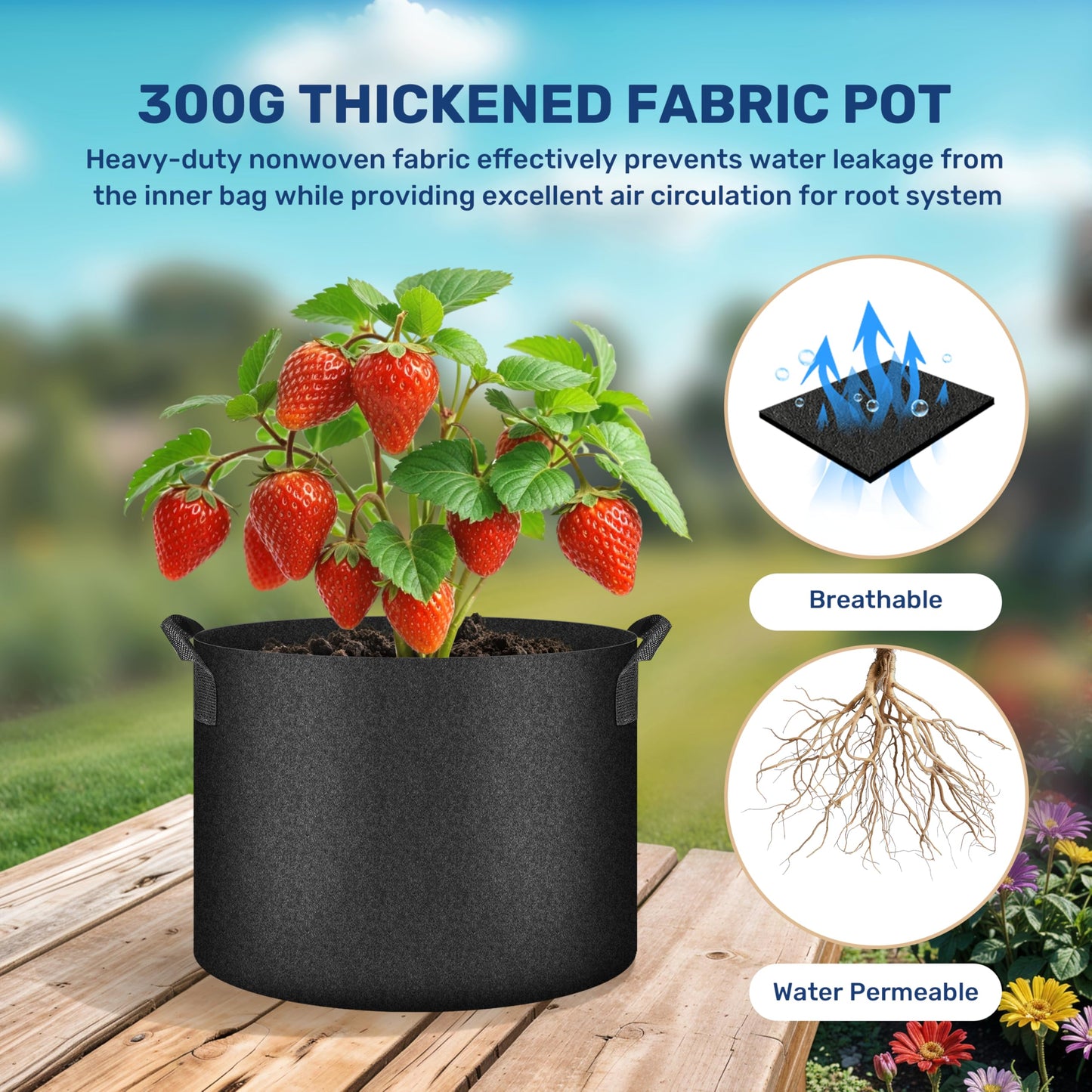 YSSOA 300G Reusable Breathable Gardening Pots