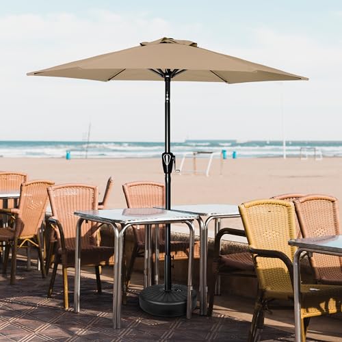 YSSOA Patio Umbrella Outdoor Table Market Yard Umbrella with 6 Sturdy Ribs