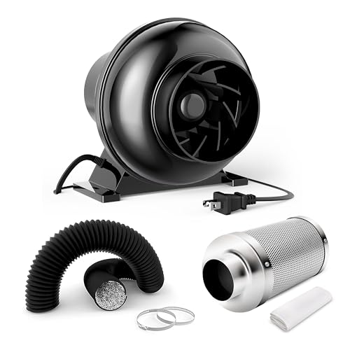 InfiniPower 4 Inch 195 CFM Inline Ventilation Equipment for Grow Tent, Greenhouse, Kitchen