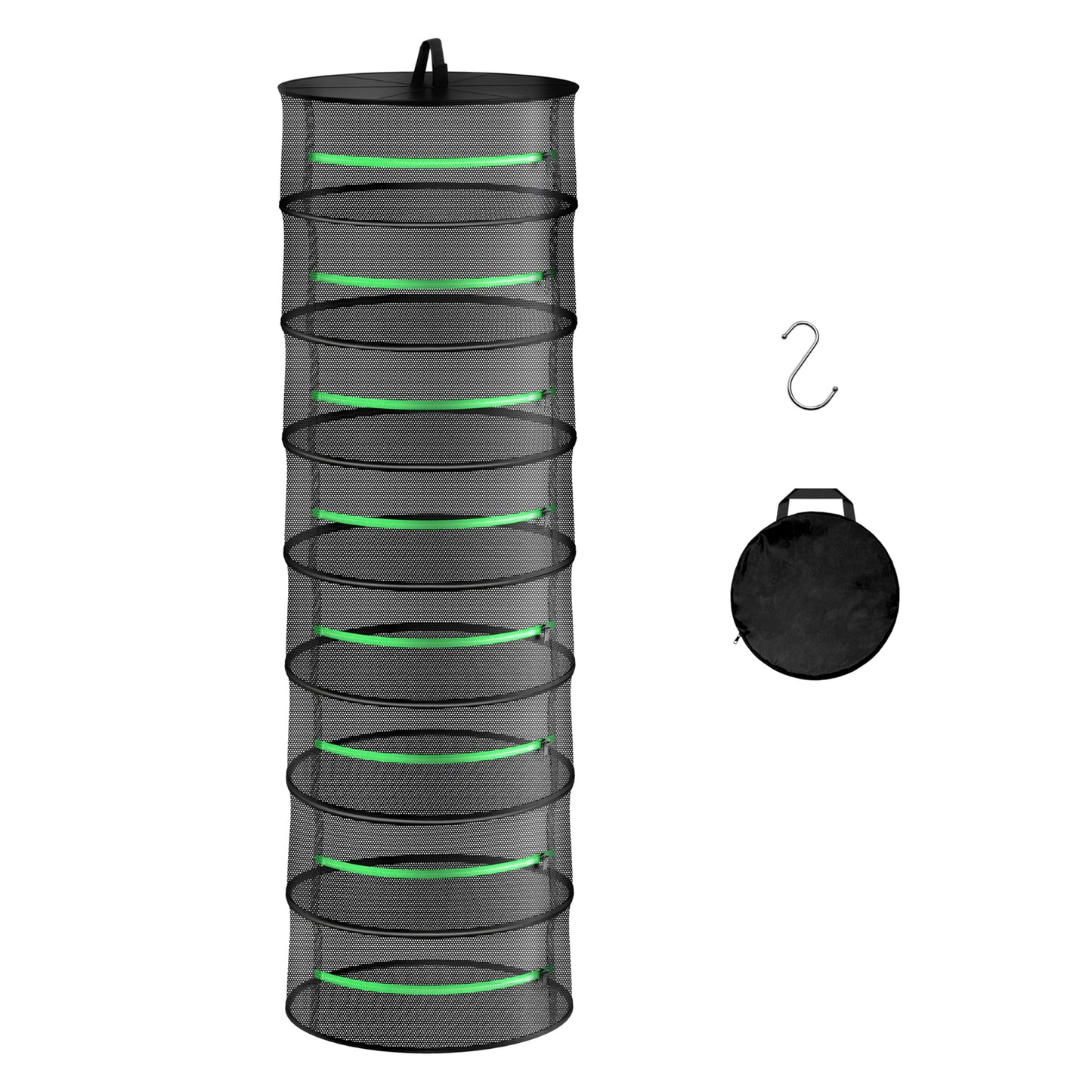 YSSOA Herb Drying Rack Zippered Hanging Dryer with Garden Pruning Shear and Hook for Hydroponics Herb, Plant, Seed, Bud