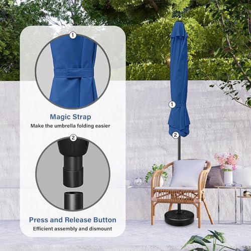 YSSOA Fillable Mobile Offset Patio Base Heavy Duty Market Cantilever Umbrella Stand Square