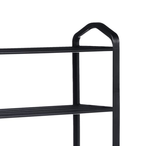 YSSOA 4-Tier Stackable Shoe Rack, 12-Pairs Sturdy Shoe Shelf Storage , Black Shoe Tower for Bedroom, Entryway, Hallway, and Close