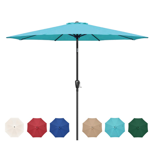 InfiniPower Outdoor Patio Umbrella Table Umbrellas with Push Button Tilt/Crank, UV Protection Waterproof for Garden Deck Backyard Pool,