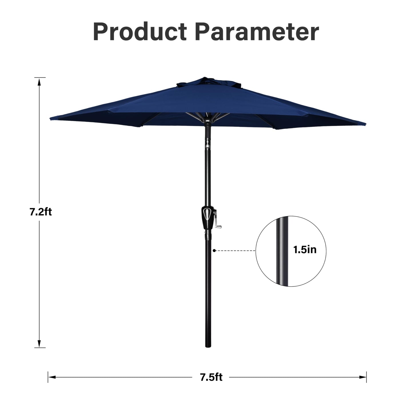 Simple Deluxe Patio Umbrella Outdoor Table Market Yard Umbrella with Push Button