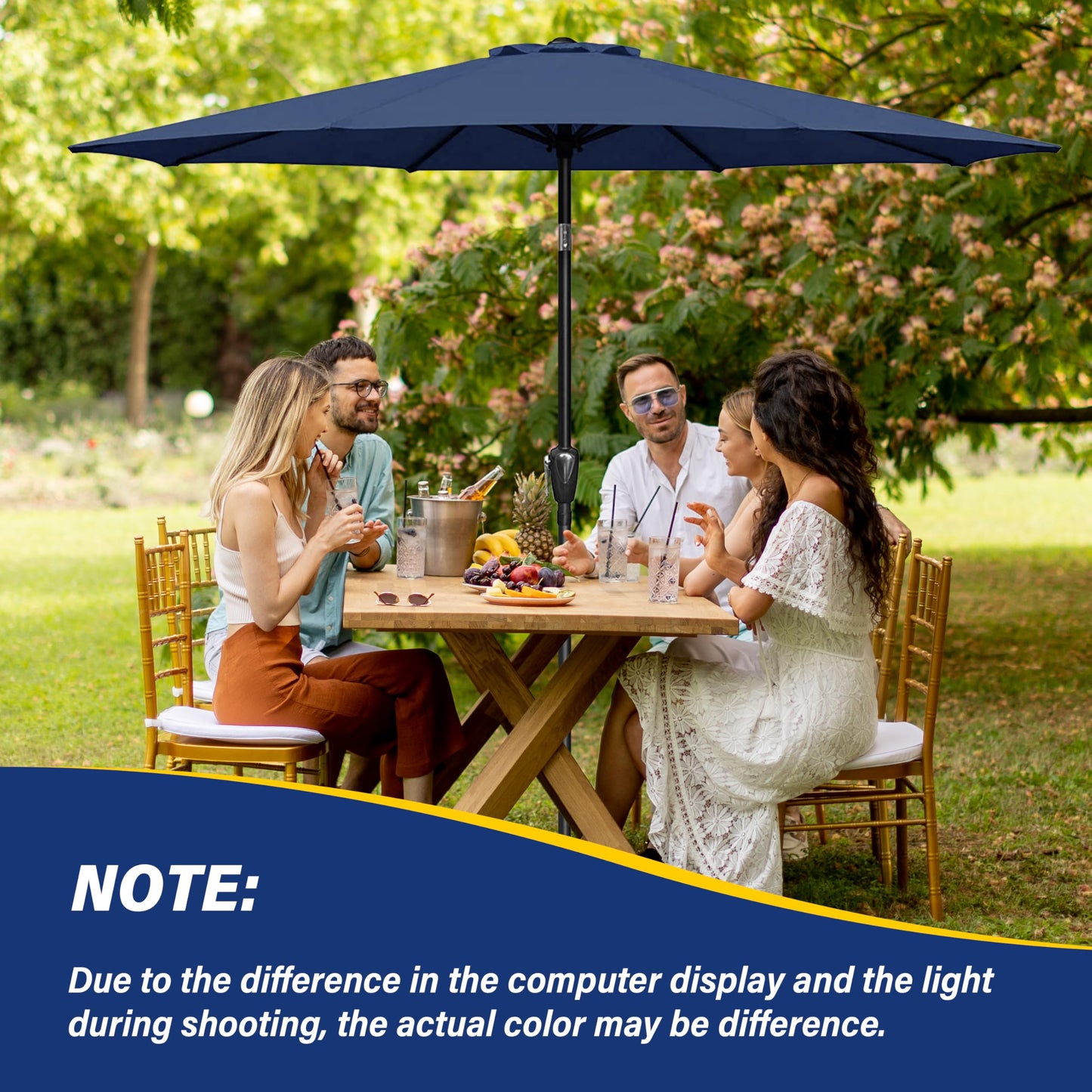 InfiniPower 9ft Patio Umbrella Replacement Canopy, Outdoor Replacement Canopy Only, Table Umbrellas Top Cover with 8 Ribs for Garden, Yard