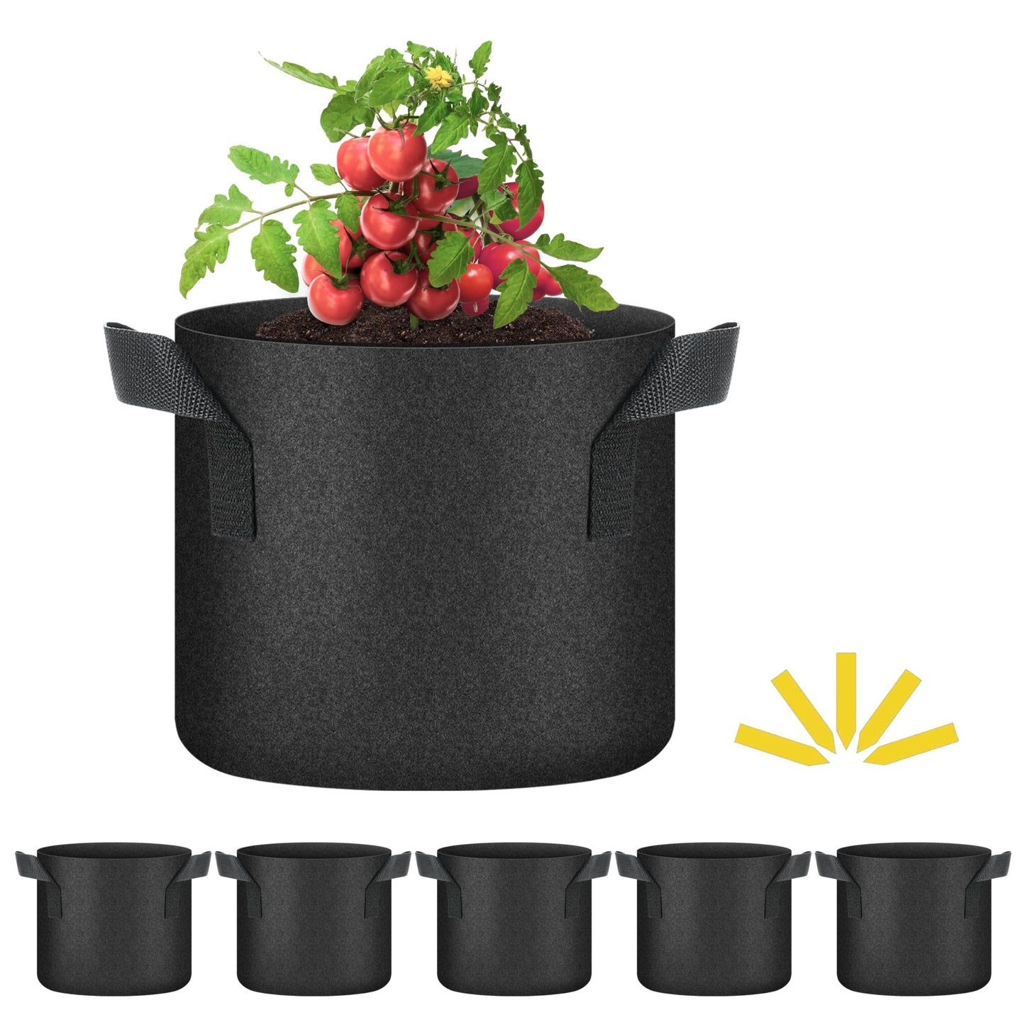 YSSOA Nonwoven Fabric Plant Pots with Handles,