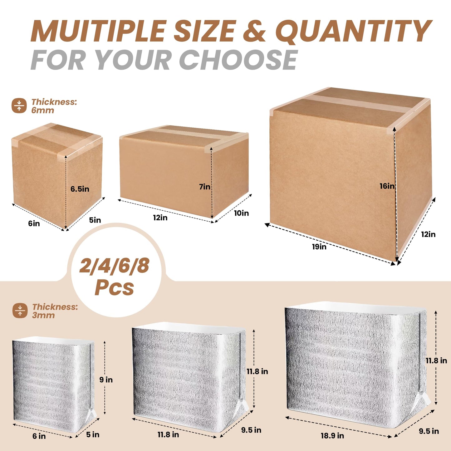 YSSOA Insulated Shipping Boxes with Aluminum Foil Liner,Thermal Insulation Cold Pack Shipping Boxes for Frozen, Reusable Styrofoam Cooler Box, Small Mailing Box