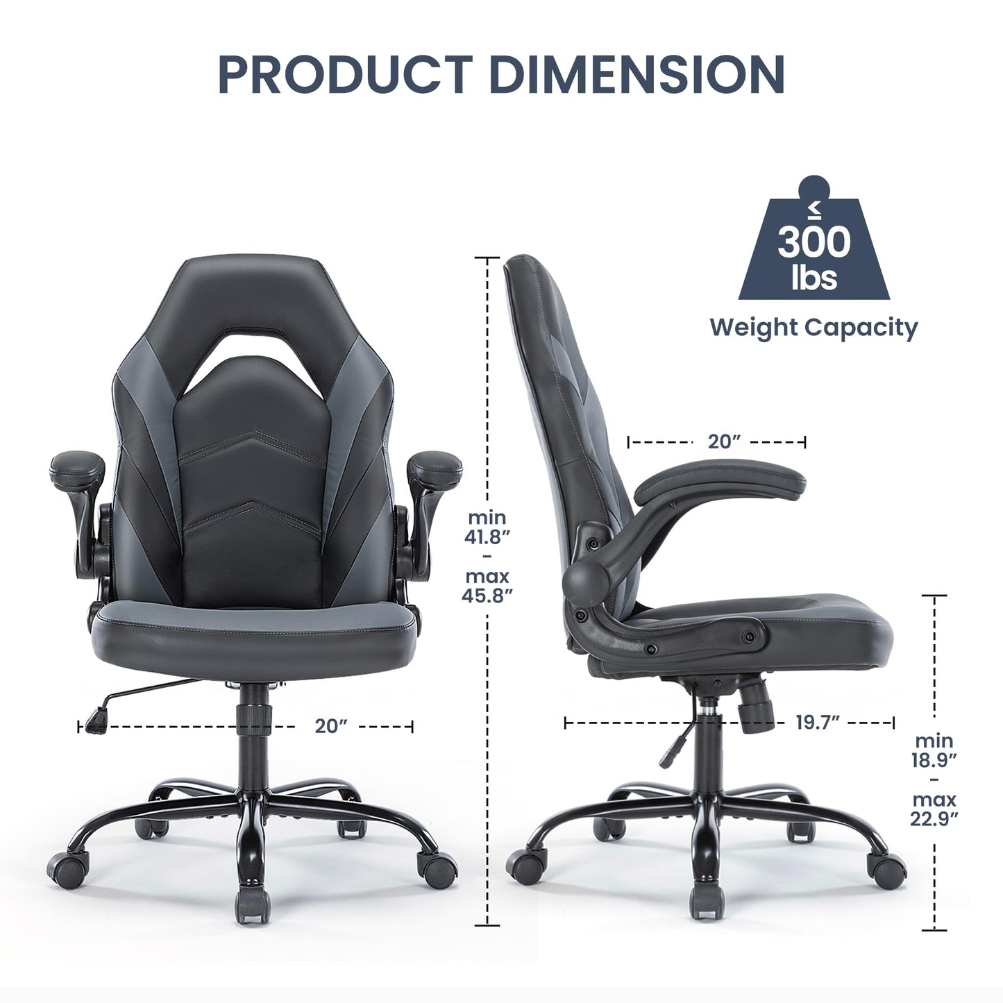 Gaming Chair, Backrest and Seat Height Adjustable Swivel Recliner Racing Office Computer Ergonomic Video Game Chair with Footrest and Lumbar Support