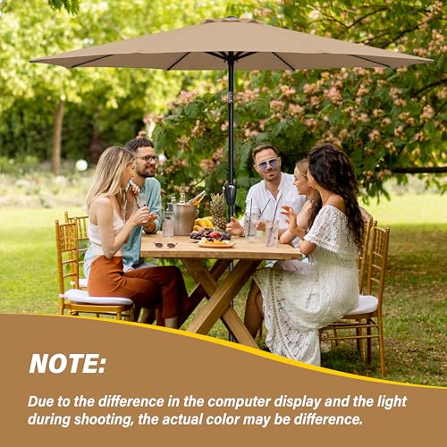 InfiniPower 9ft Patio Umbrella Replacement Canopy, Outdoor Replacement Canopy Only, Table Umbrellas Top Cover with 8 Ribs for Garden, Yard