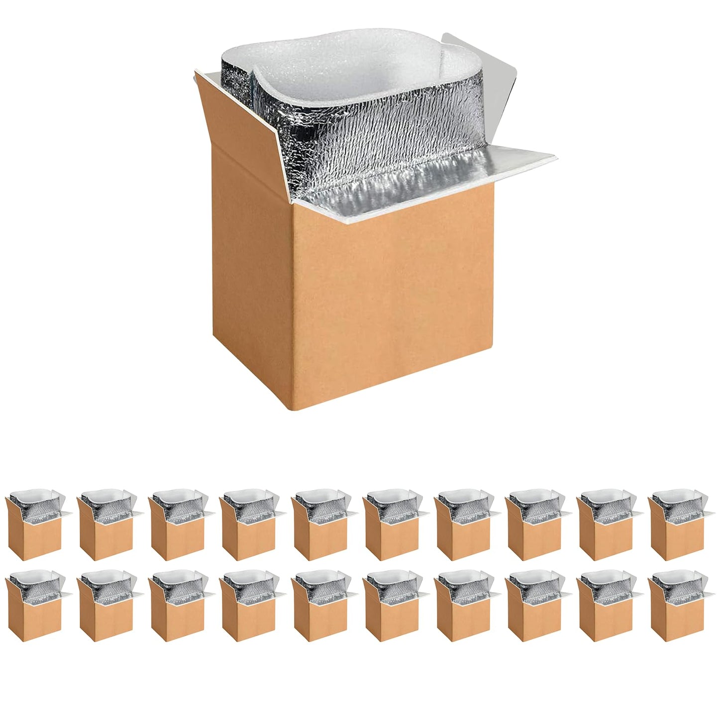 YSSOA Insulated Shipping Boxes with Aluminum Foil Liner,Thermal Insulation Cold Pack Shipping Boxes for Frozen, Reusable Styrofoam Cooler Box, Small Mailing Box