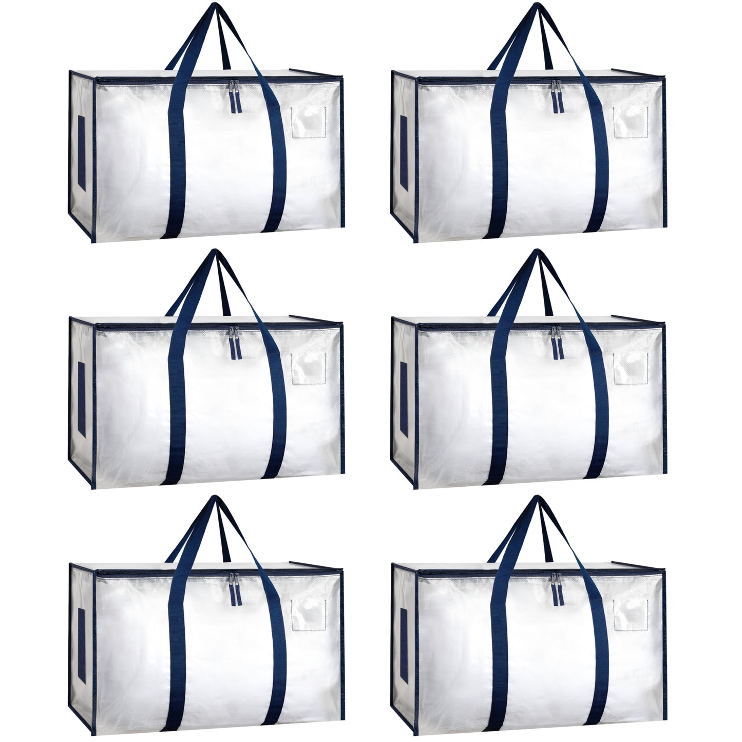 YSSOA Extra Large Moving Bags with Carrying Handles & Zippers, Moving Supplies with lids, Fold Flat, Moving and Storing