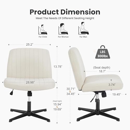 Simple Deluxe Vanity Chair with Back Criss Cross Chair with Back Home Office Desk Vanity Chairs