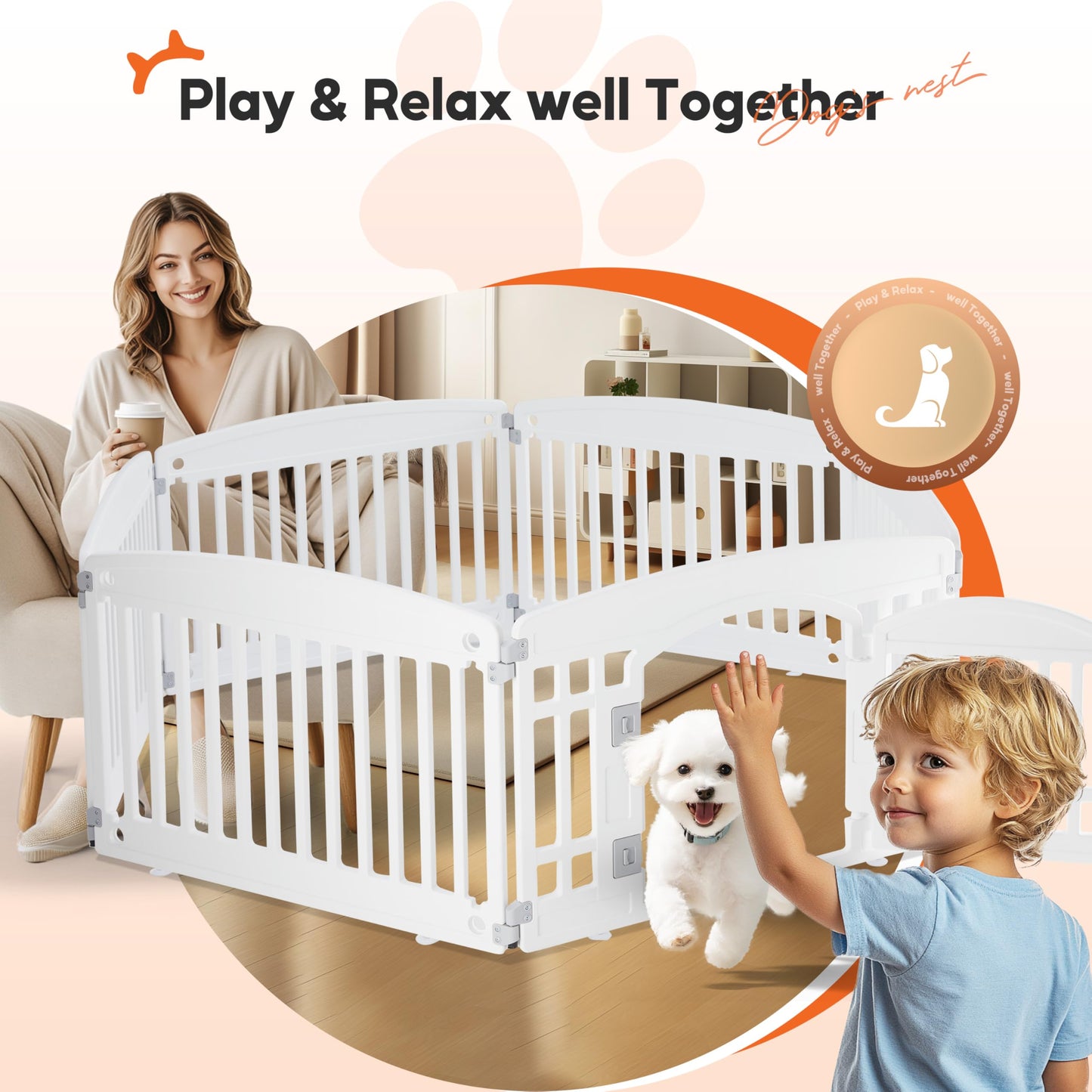 HealSmart Plastic/Metal Dog Playpen