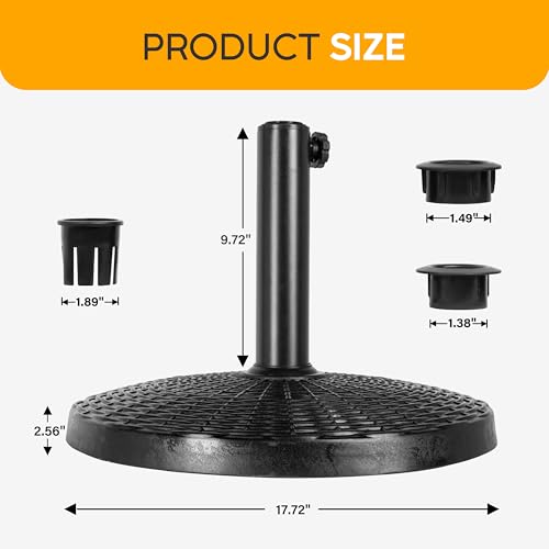 HealSmart Heavy Duty Round Stand Market Umbrella Base Holder for Patio, Outdoor, Deck, Lawn, Garden, Poolside, Bronze