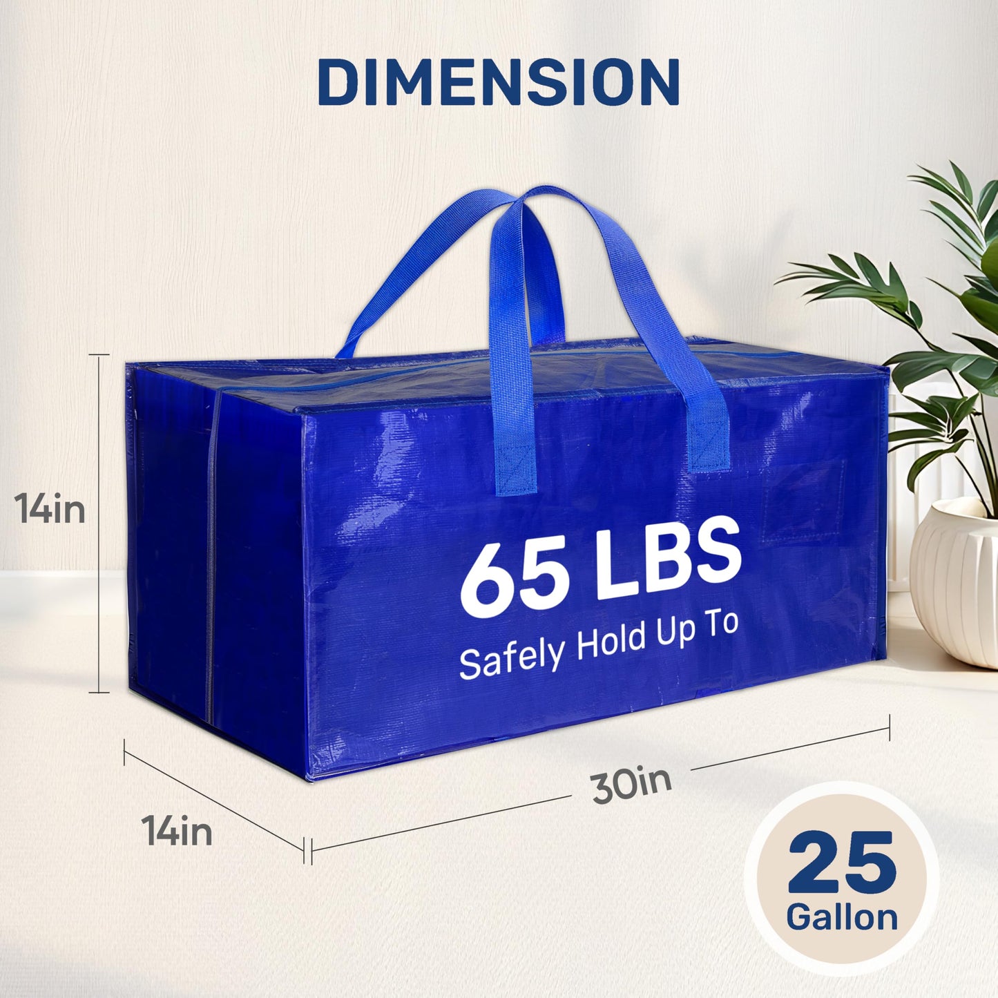YSSOA Extra Large Moving Bags with Carrying Handles & Zippers, Moving Supplies with lids, Fold Flat, Moving and Storing