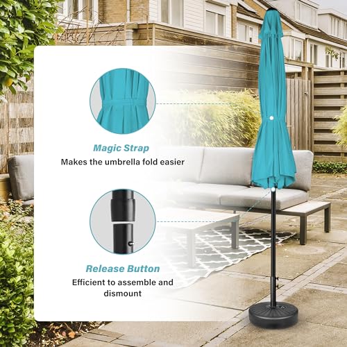 YSSOA Patio Umbrella Outdoor Table Market Yard Umbrella with 6 Sturdy Ribs