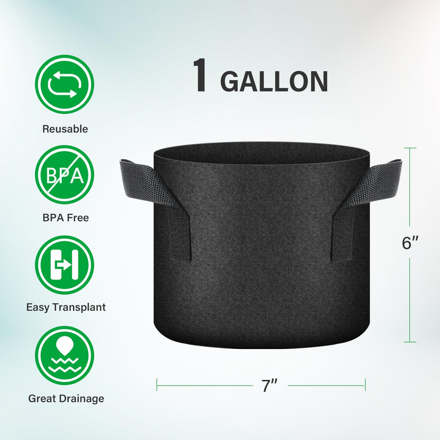 YSSOA Nonwoven Fabric Plant Pots with Handles,