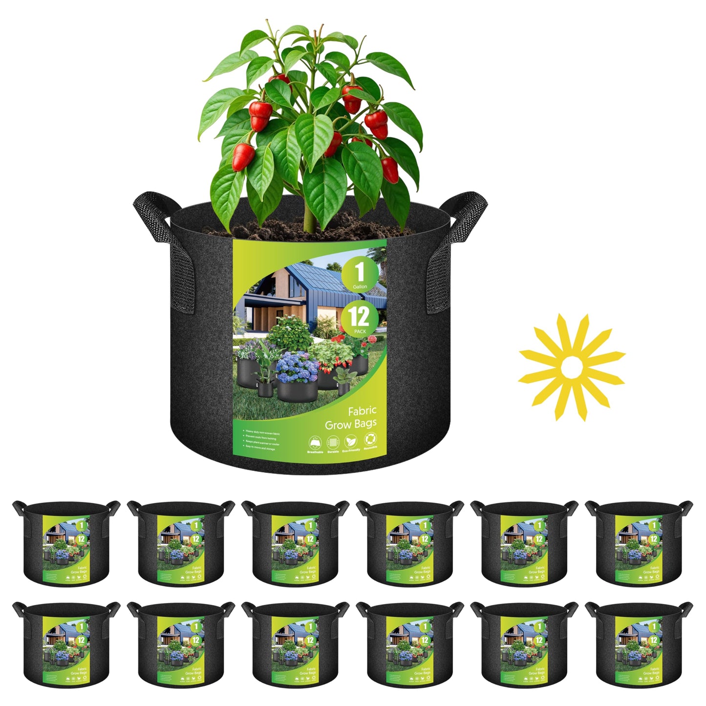 YSSOA 300G Reusable Breathable Gardening Pots