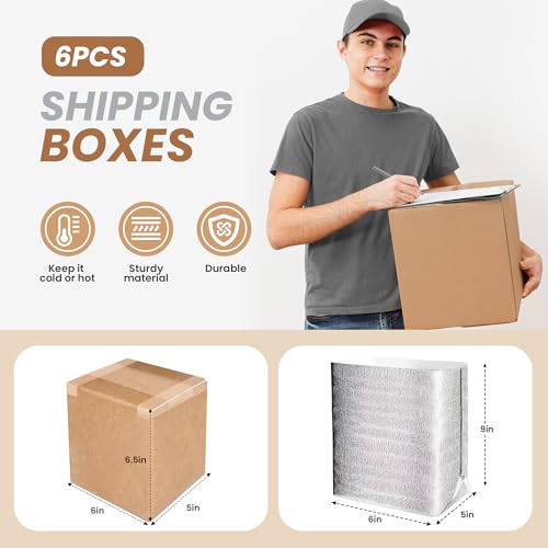 YSSOA Insulated Shipping Boxes with Aluminum Foil Liner,Thermal Insulation Cold Pack Shipping Boxes for Frozen, Reusable Styrofoam Cooler Box, Small Mailing Box