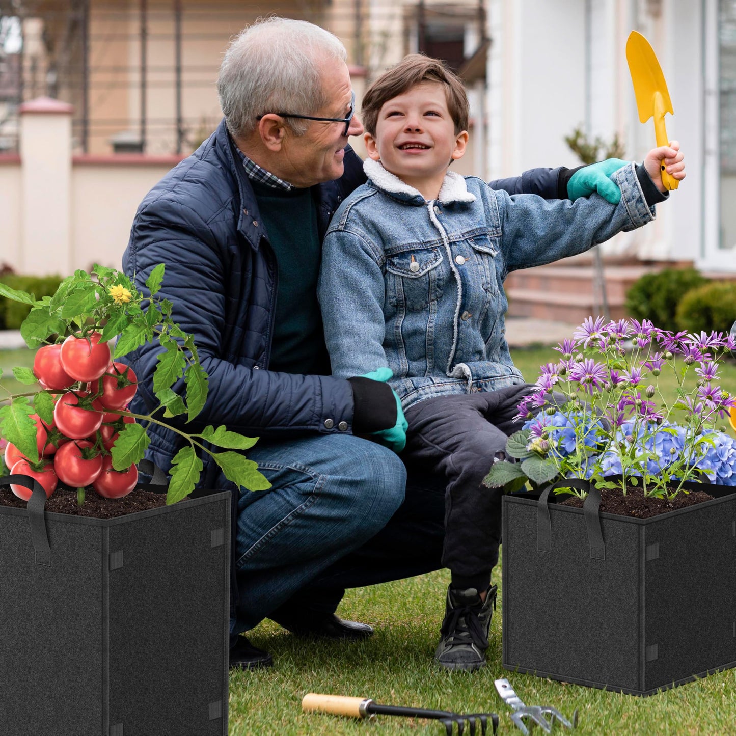 YSSOA Grow Bags Heavy Duty Thickened Nonwoven Aeration Fabric Pots with Handles, Cloth Pots for Plants, Vegetable, Flower, Tomato Potato