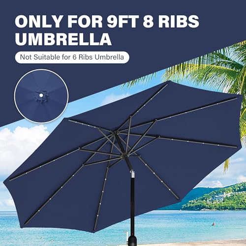 YSSOA 9ft/10ft Outdoor Market Patio Umbrella with 8 Sturdy Ribs, Tilt/Crank Push Button for Garden, Deck, Backyard and Pool