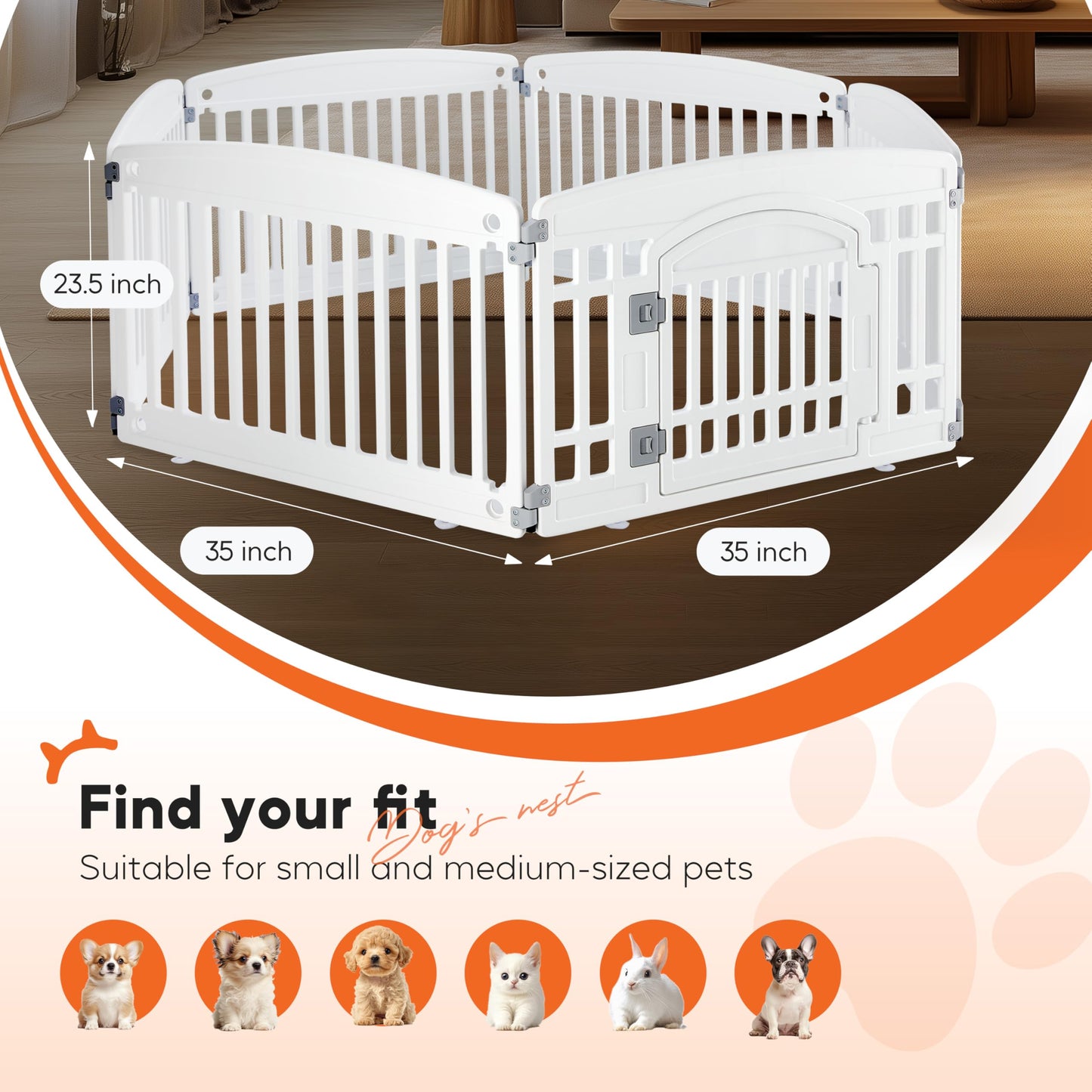 HealSmart Plastic/Metal Dog Playpen